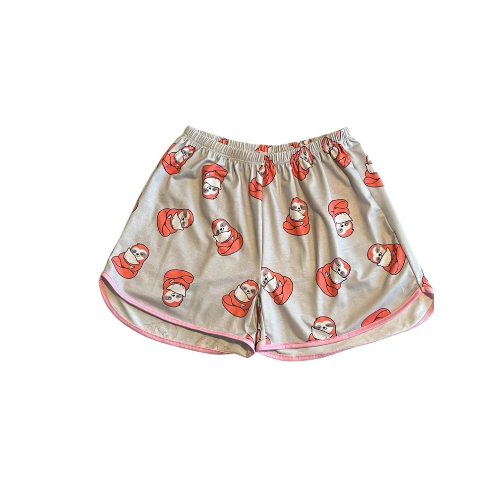 Childrenstar 2-Piece Pajama Set Girls 10-11 Pink Gray Short Sleeve Shirt Shorts